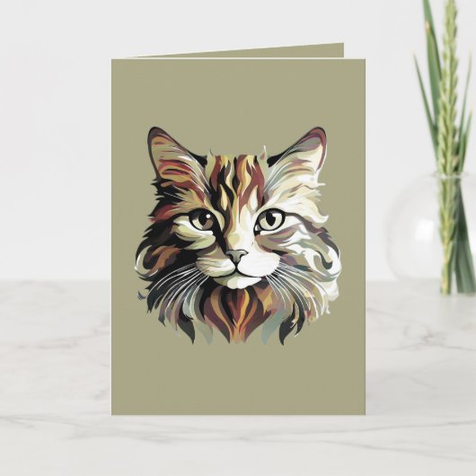 Katzenkunst-Design Grußkarte Karte (Vorderseite)