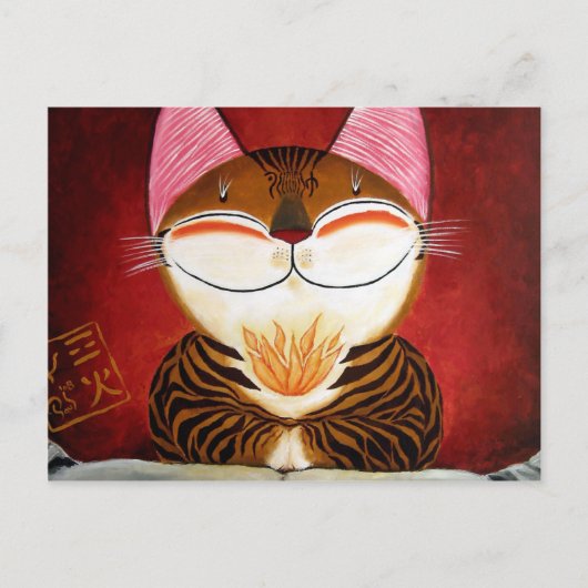 Katzenkunst - Feuer (5 Elemente) Postkarte (Vorderseite)