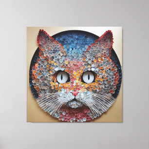 Katzenkunst ganz aus Zirkeln Leinwanddruck