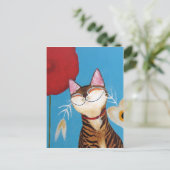 Katzenkunst - Kenzo-Blume Postkarte (Stehend Vorderseite)