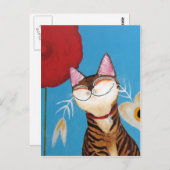 Katzenkunst - Kenzo-Blume Postkarte (Vorne/Hinten)