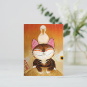 Katzenkunst - Metall (5 Elemente) Postkarte (Stehend Vorderseite)