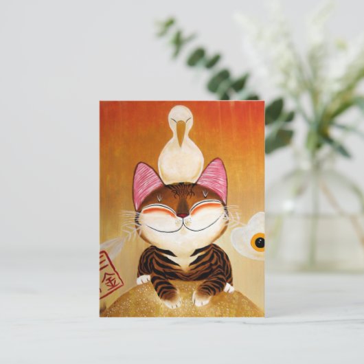 Katzenkunst - Metall (5 Elemente) Postkarte (Stehend Vorderseite)