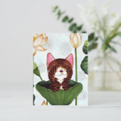 Katzenkunst - Morgenkatze Postkarte (Stehend Vorderseite)