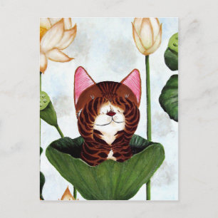 Katzenkunst - Morgenkatze Postkarte