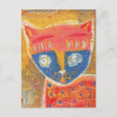 Katzenkunst primitiv postkarte (Vorderseite)