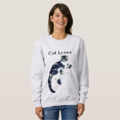 Katzenkunst Schwarz und Weiß  Sweatshirt (Vorne ganz)