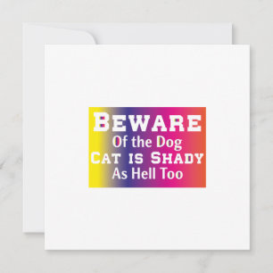 Katzenkunst - Vorsicht vor dem Hund Einladung