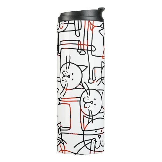 Katzenkunstlerin - Katzenweibchen Thermosbecher (Nach links gedreht)