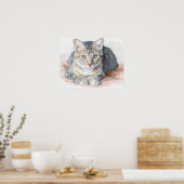Katzenkunstposter mit getigertem Muster Poster (Küche)