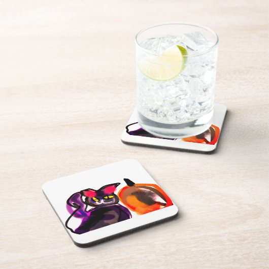 Katzenkürbis Getränkeuntersetzer (Rechte Seite)