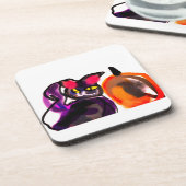 Katzenkürbis Getränkeuntersetzer (Linke Seite)