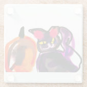 Katzenkürbis Glasuntersetzer (Rückseite)