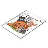 Katzenkürbis Halloween (90er Jahre), florale Spook Notizblock (Linke Seite)