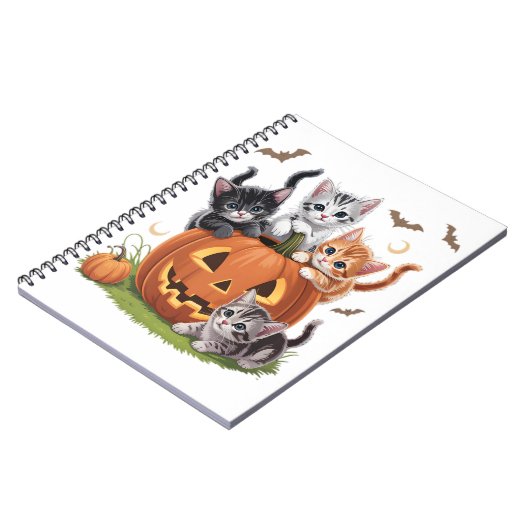 Katzenkürbis Halloween (90er Jahre), florale Spook Notizblock (Linke Seite)