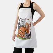 Katzenkürbis Halloween (90er Jahre), florale Spook Schürze (InSitu)