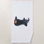 Katzenkürbis Kürbiskostüm für Frauen Strandtuch (Vorderseite)