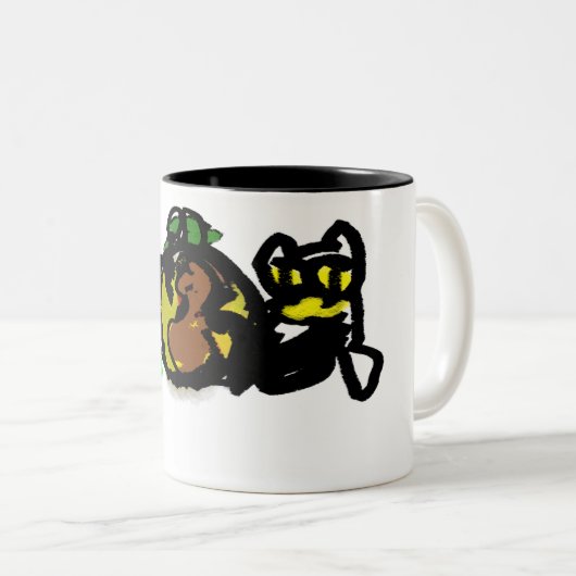 Katzenkürbis Zweifarbige Tasse (VorderseiteRechts)