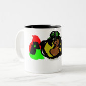 Katzenkürbis Zweifarbige Tasse (Vorderseite Links)