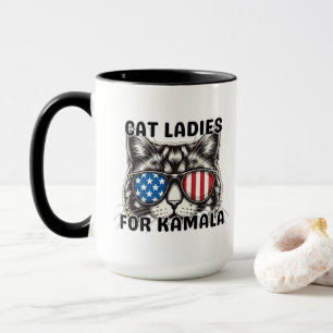 Katzenladies für Kamala lustig 2024 Wahlpolitik Tasse