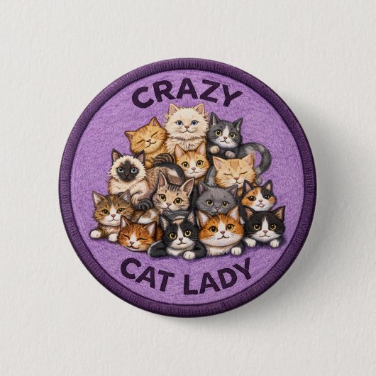 Katzenlady Button (Vorderseite)