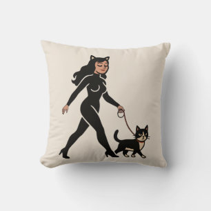 Katzenlady Cutie Smoking Cat   Katzen-Mama Grafik  Kissen