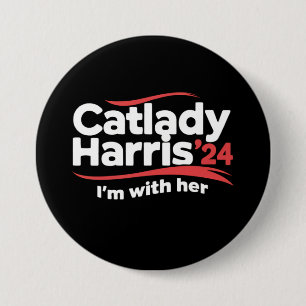 Katzenlady Kamala Harris 2024 Ich bin mit ihr Button