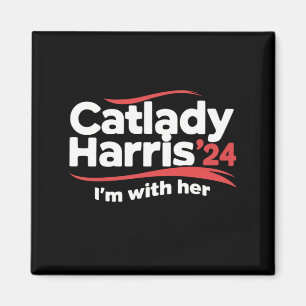 Katzenlady Kamala Harris 2024 Ich bin mit ihr Magnet