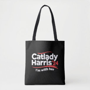 Katzenlady Kamala Harris 2024 Ich bin mit ihr Tasche