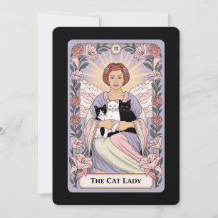 Katzenlady Tarotkarte Hexenhaftes Katzenmütterchen Einladung