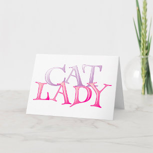 Katzenlady-Typografie Rosa Lila Karte