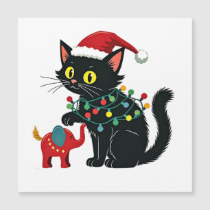 Katzenlady-Weihnachten ohne Kinder Kamala Trump  Magnetkarte