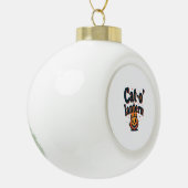 Katzenlaterne Keramik Kugel-Ornament (Links)