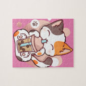 Katzenleder Teeblätter Kawaii Neko Pullover Puzzle (Horizontal)