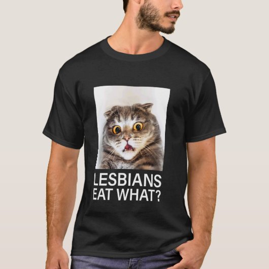 Katzenlesben essen was T-Shirt (Vorderseite)