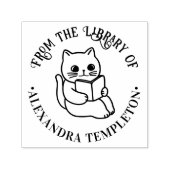 Katzenlesebuch "From the Library" Name Permastempel (Design)