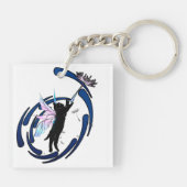 Katzenleuchter Schlüsselanhänger (Rückseite)