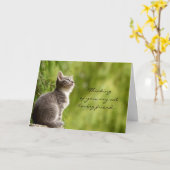 Katzenliebende Freundin denkt an Sie Grußkarte Karte (Gelbe Blume)