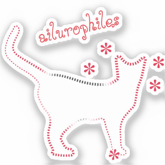 Katzenliebhaber ailurophiles Custom-Cut Vinyl Stic Aufkleber (Vorderseite)