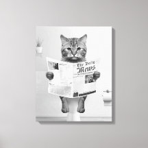 Katzenliebhaber Badezimmer Wandkunst, Schwarz-Weiß