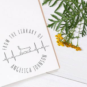 Katzenliebhaber Benutzerdefinierter Name Bibliothe Gummistempel