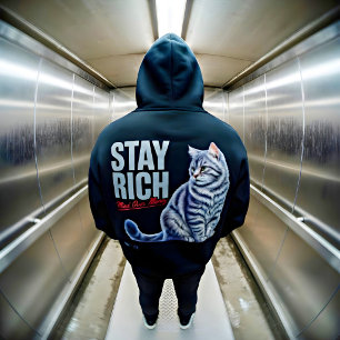 Katzenliebhaber Bleib Reich Mentalität Geschenk Hoodie
