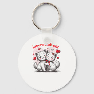 Katzenliebhaber-Club Cute Ästhetische Illustration Schlüsselanhänger