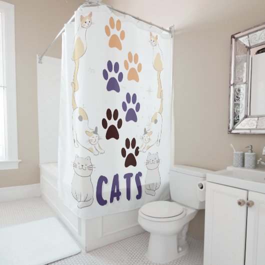 Katzenliebhaber Duschvorhang (Beispiel)