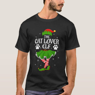 Katzenliebhaber-Elf-Weihnachtsfamilie-Mädchen-Frau T-Shirt