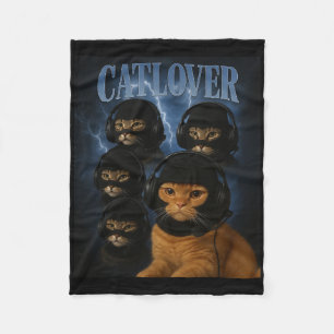 Katzenliebhaber-Gamer-Gang in Laclava-Headsets Lus Fleecedecke