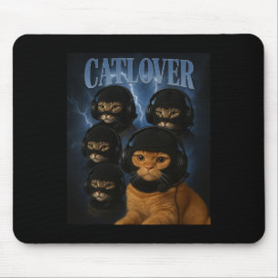 Katzenliebhaber-Gamer-Gang in Laclava-Headsets Lus Mousepad