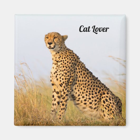 Katzenliebhaber Gepard Foto Magnet (Vorne)