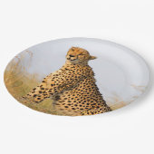 Katzenliebhaber Gepard Foto Pappteller (Schrägansicht)