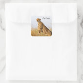 Katzenliebhaber Gepard Foto Quadratischer Aufkleber (Tasche)